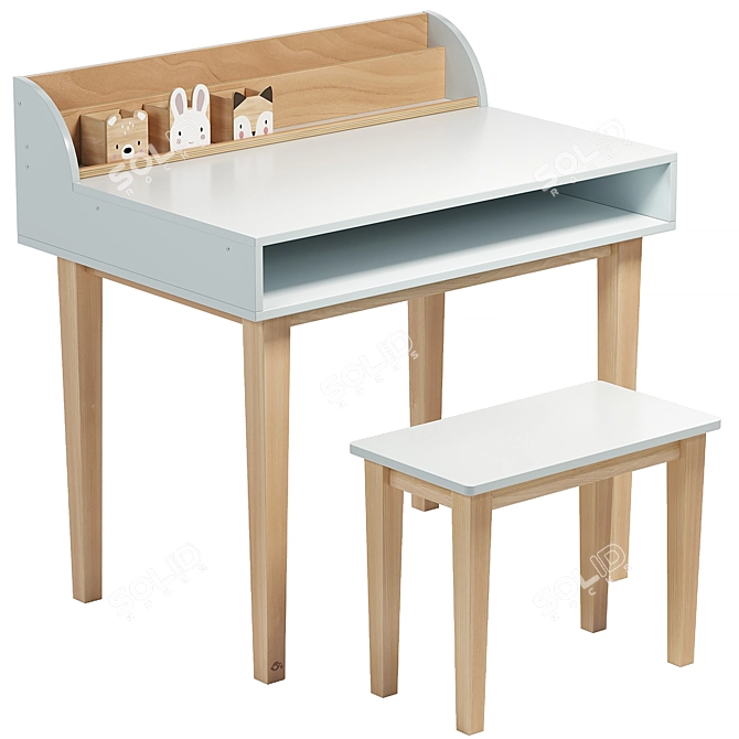 Kids Learning Desk Set 3D model image 1