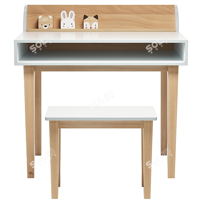 Kids Learning Desk Set 3D model image 2