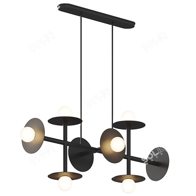 Elegant Manila Chandelier Pendant 3D model image 2