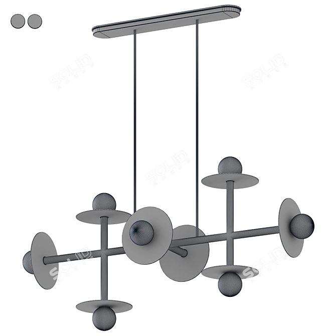 Elegant Manila Chandelier Pendant 3D model image 3