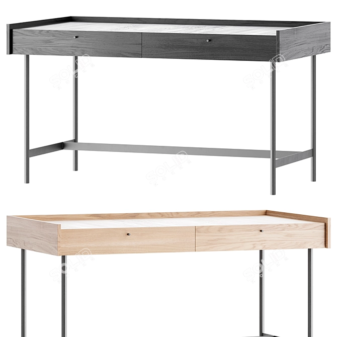 Modern Desk Canelli 3D model image 1