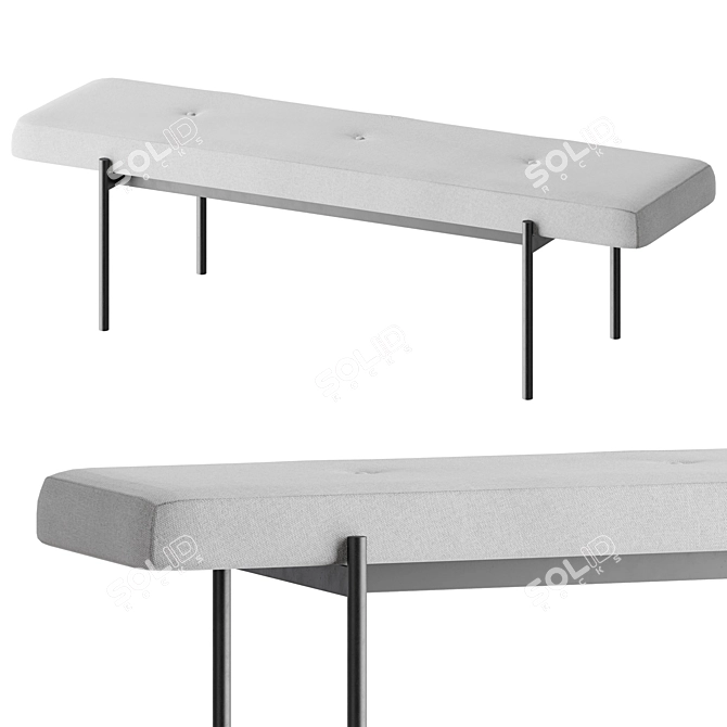 Modern Canelli Bench 3D model image 1