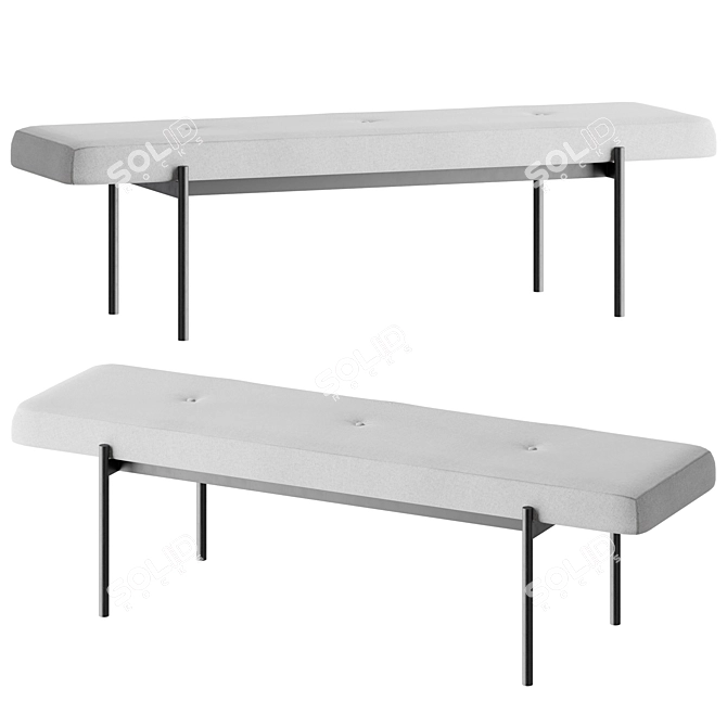 Modern Canelli Bench 3D model image 2