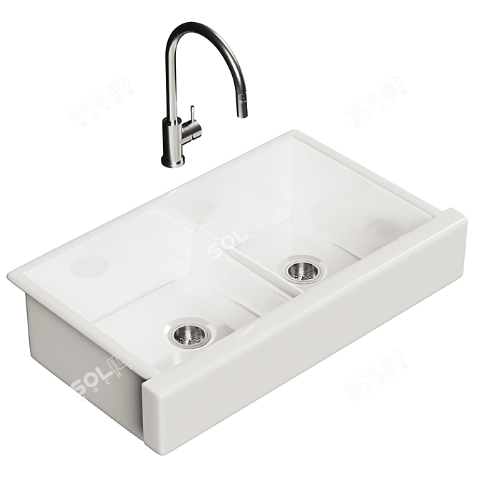 KOHLER Whitehaven Sink Set TurboSmooth 3D model image 2