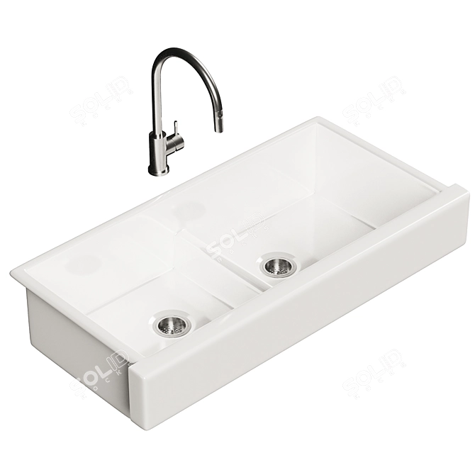 KOHLER Whitehaven Sink Set TurboSmooth 3D model image 3