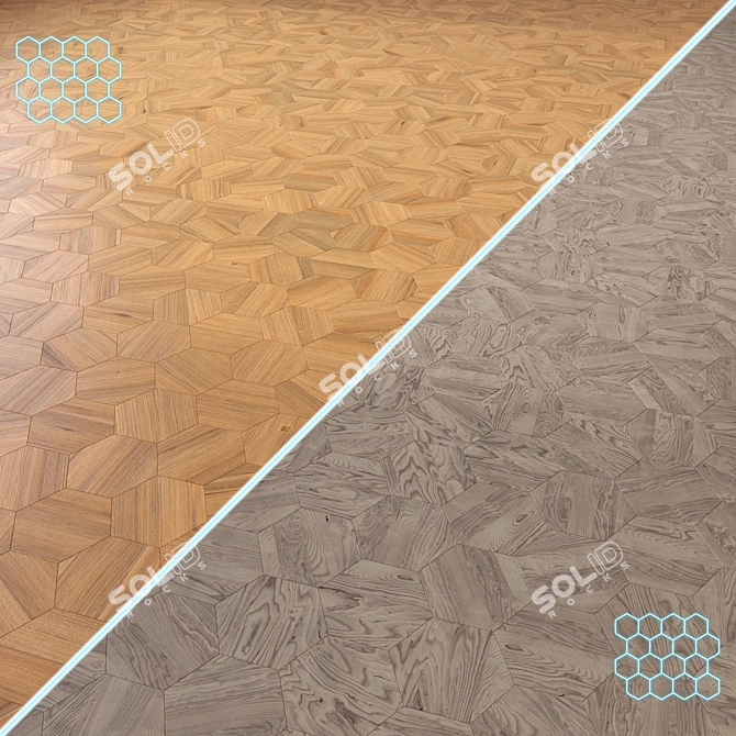 Premium Wood Floor 3D Model 3D model image 1