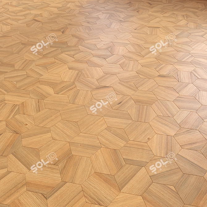 Premium Wood Floor 3D Model 3D model image 2