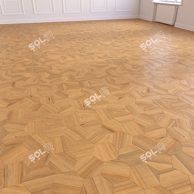 Premium Wood Floor 3D Model 3D model image 4