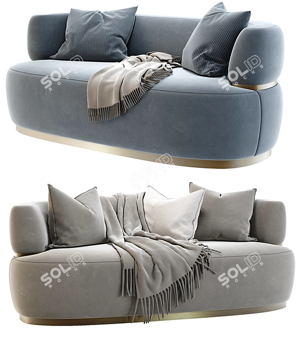 Luxury Kahlo Sofa, Crafted Elegance 3D model image 1