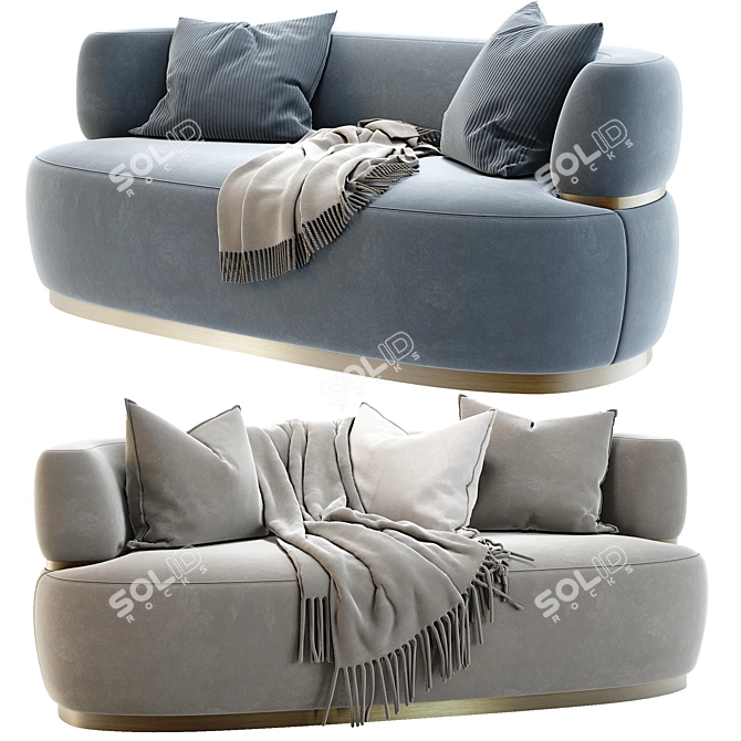 Luxury Kahlo Sofa, Crafted Elegance 3D model image 4