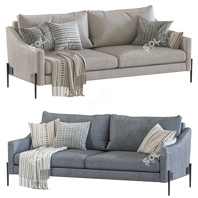 Modern Remix Sofa Design Elegance 3D model image 1