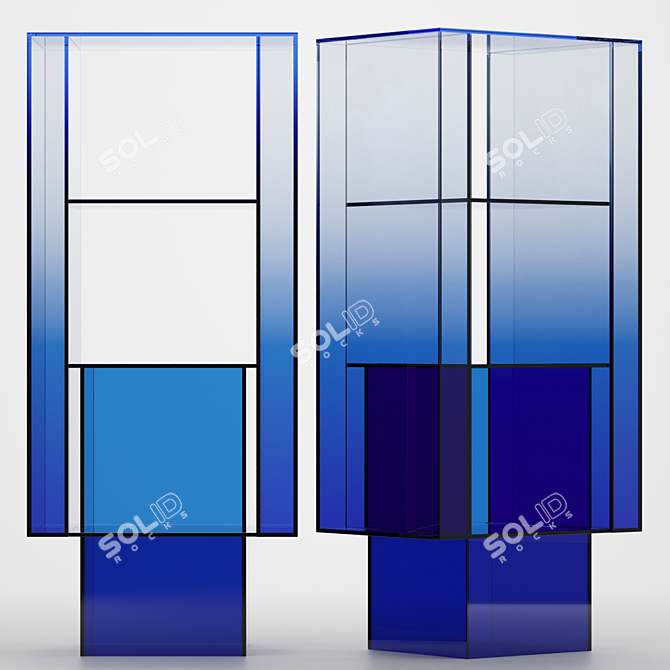 Modern Glass Bookcase by Buzao 3D model image 1