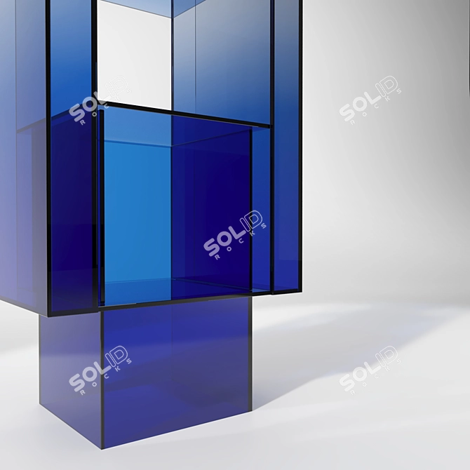 Modern Glass Bookcase by Buzao 3D model image 2