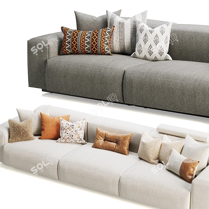 Vitra Soft Modular Three-Seater Platform 3D model image 4