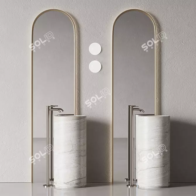 Adjustable Bathroom Vanity Set 3D model image 1