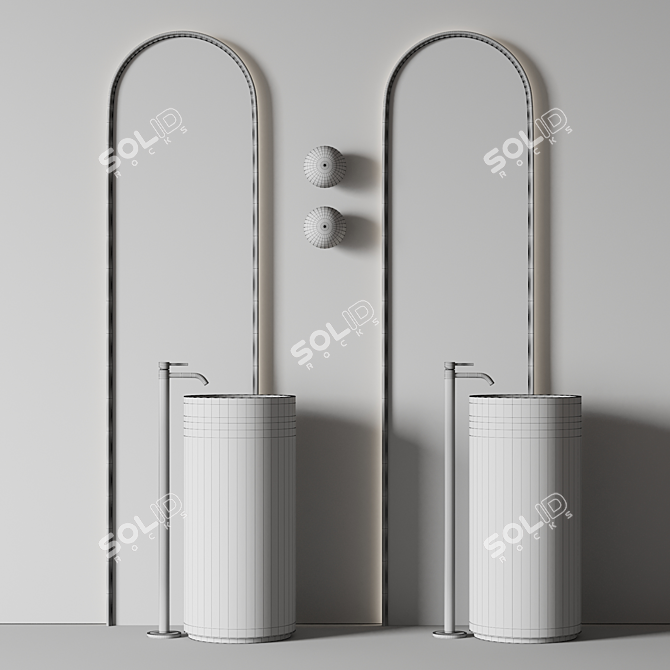 Adjustable Bathroom Vanity Set 3D model image 6