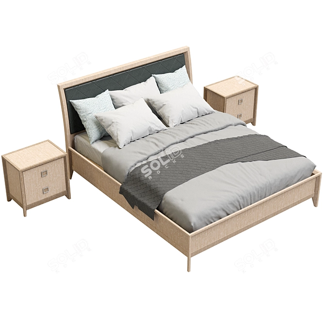 Modern Art Bed with Unwrap 3D model image 3