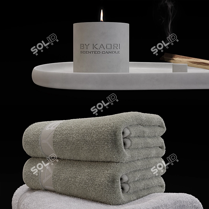 Kaori Towels & Meditation Set 3D model image 2