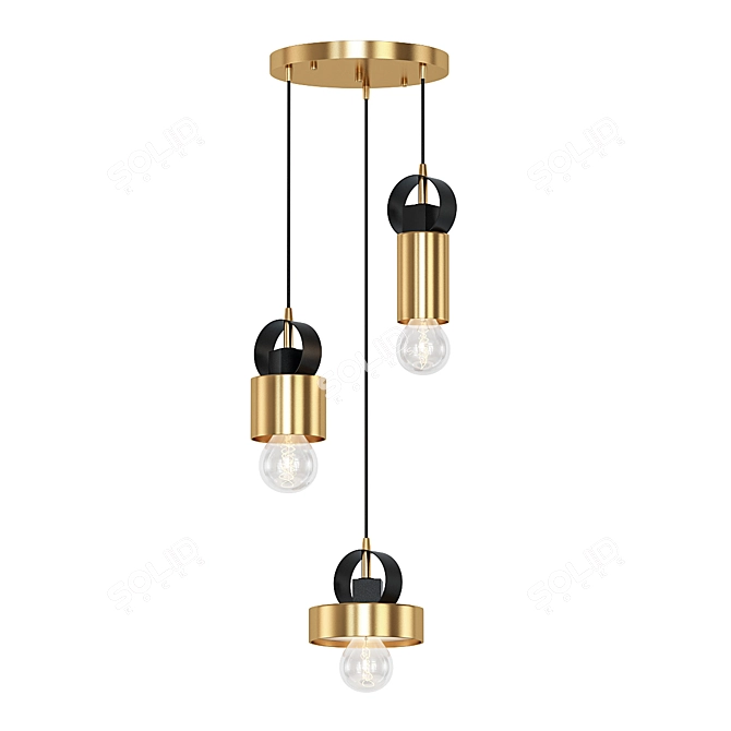 Modern Geometric Design Hanging Lamp 3D model image 1