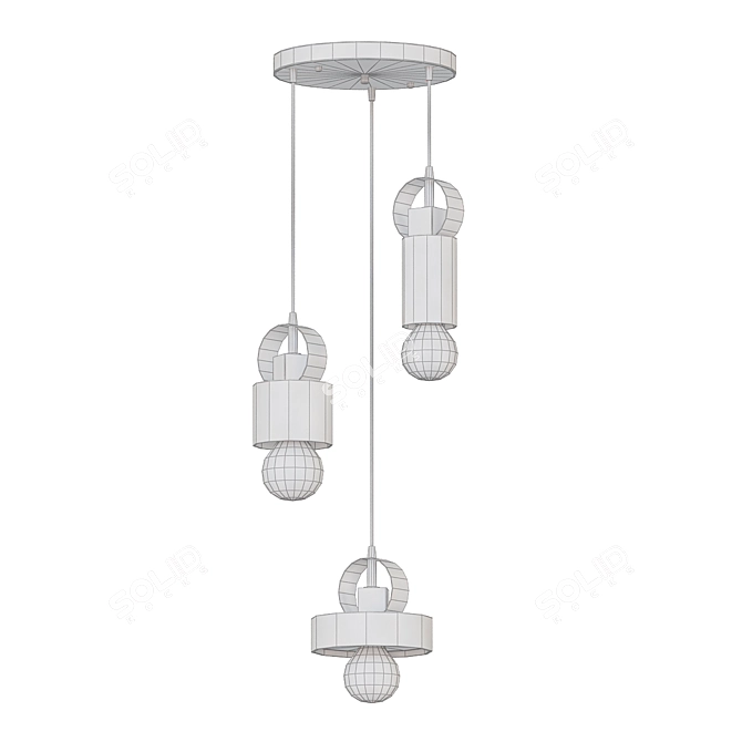 Modern Geometric Design Hanging Lamp 3D model image 2