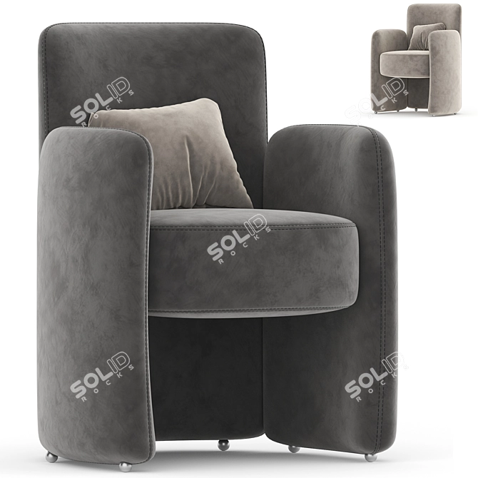 Contemporary Dining Chair Set 3D Model 3D model image 3