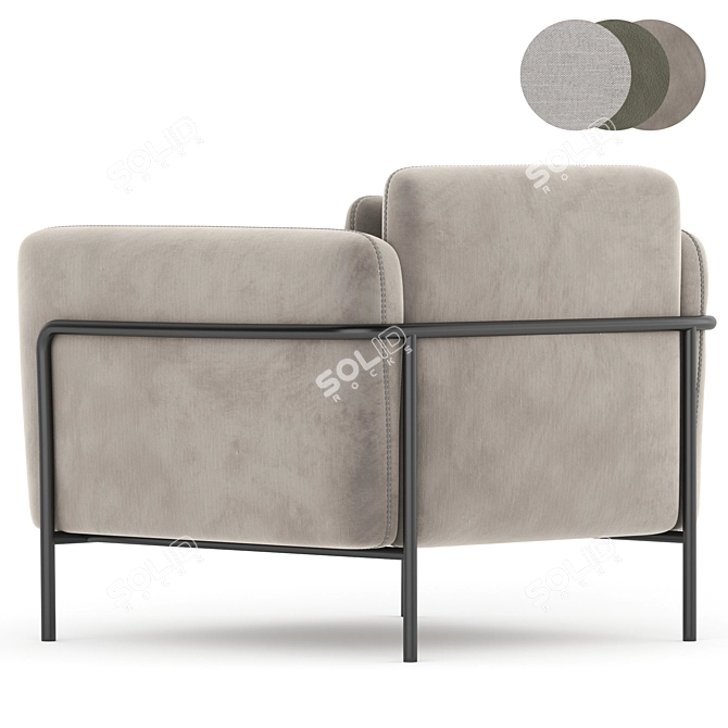 Luxury Velvet Alistair Armchair 3D model image 5
