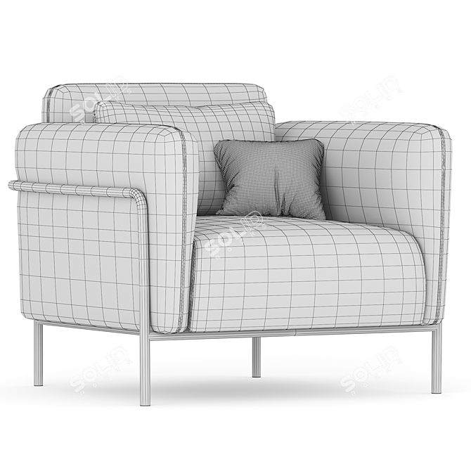 Luxury Velvet Alistair Armchair 3D model image 6