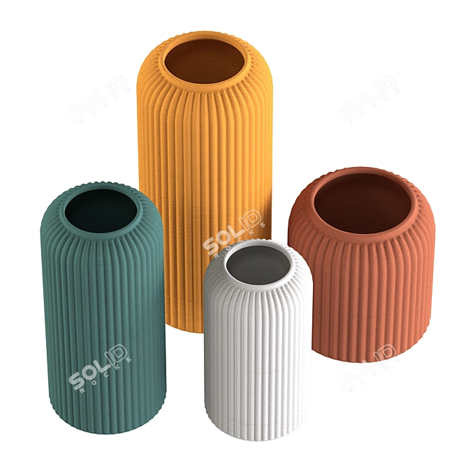 Elegant Morandi Vase Collection 3D model image 4