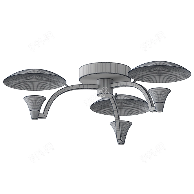 Elegant Caswell Ceiling Light 3D model image 2