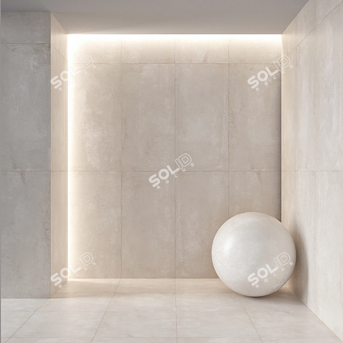 Hamburg Beige Concrete Floor Tile 3D model image 2