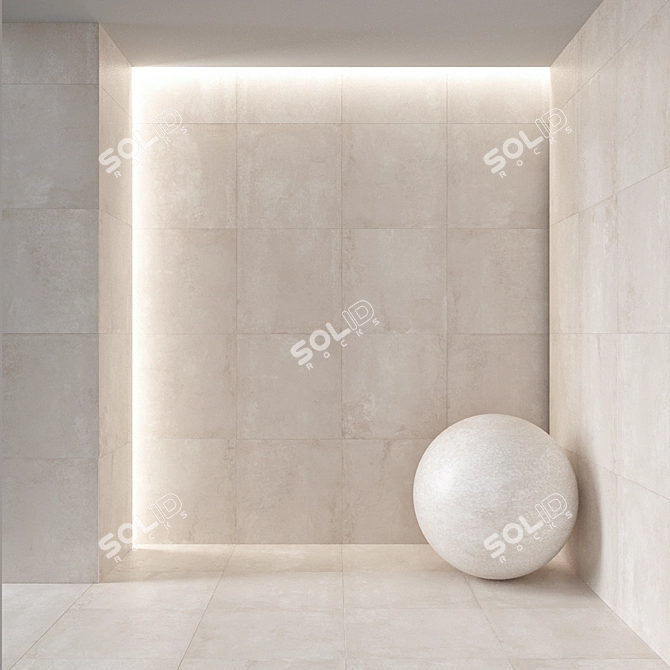 Hamburg Beige Concrete Floor Tile 3D model image 3