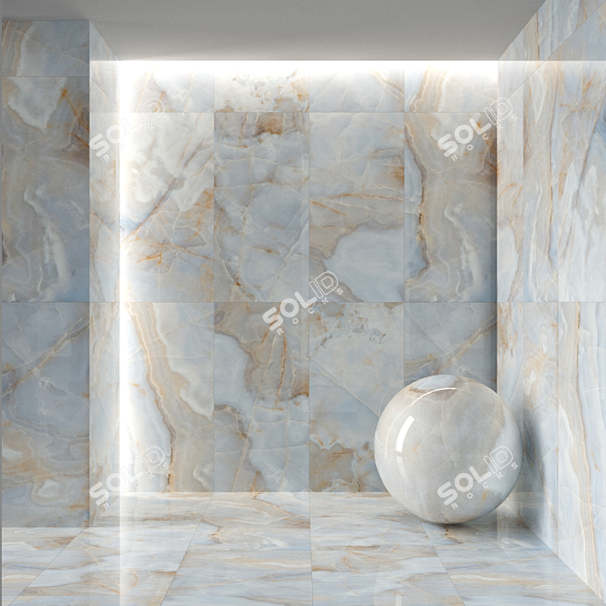 Glossy Sky Marble Tile Collection 3D model image 2