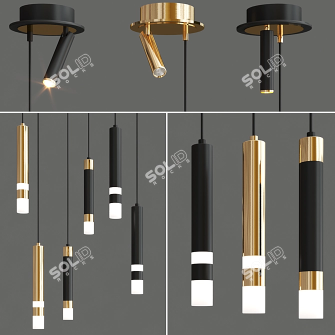 Scandinavian Charm Pendant Lamp 3D model image 2