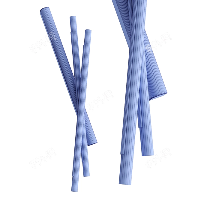 Elegant Brass LED Wall Light 3D model image 3