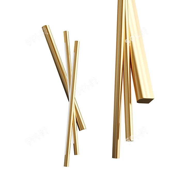 Elegant Brass LED Wall Light 3D model image 4