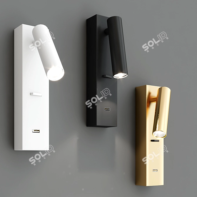 Sleek Nordic LED Wall Sconce 3D model image 2