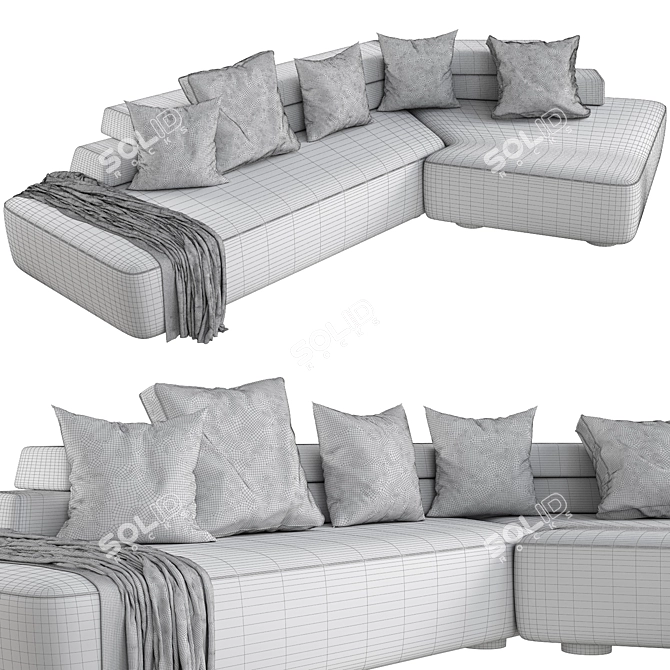 Contemporary 3D Rift L Sofa 3D model image 3