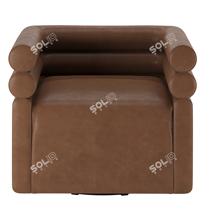 Modern Leather Swivel Accent Chair 3D model image 2