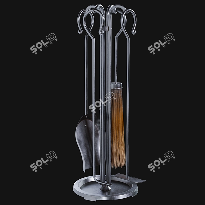 Mediterranean-Style Fireplace Set 3D model image 5