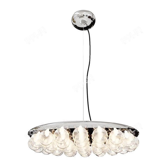 Modern Glass Pendant Light Fixture 3D model image 1