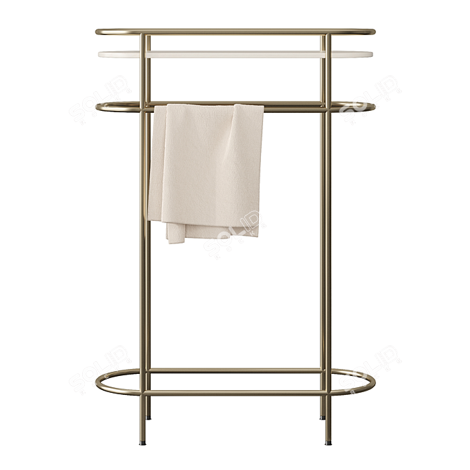 Sleek Mango Wood Towel Holder 3D model image 3