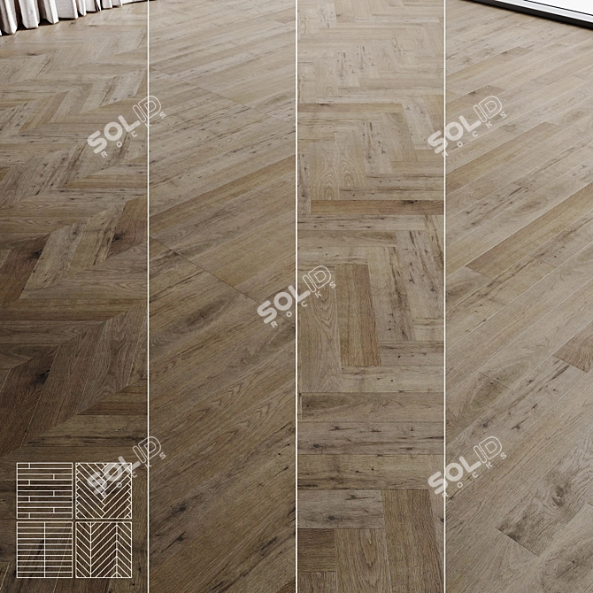 Coswick Grey Velvet Wood Flooring 3D model image 1