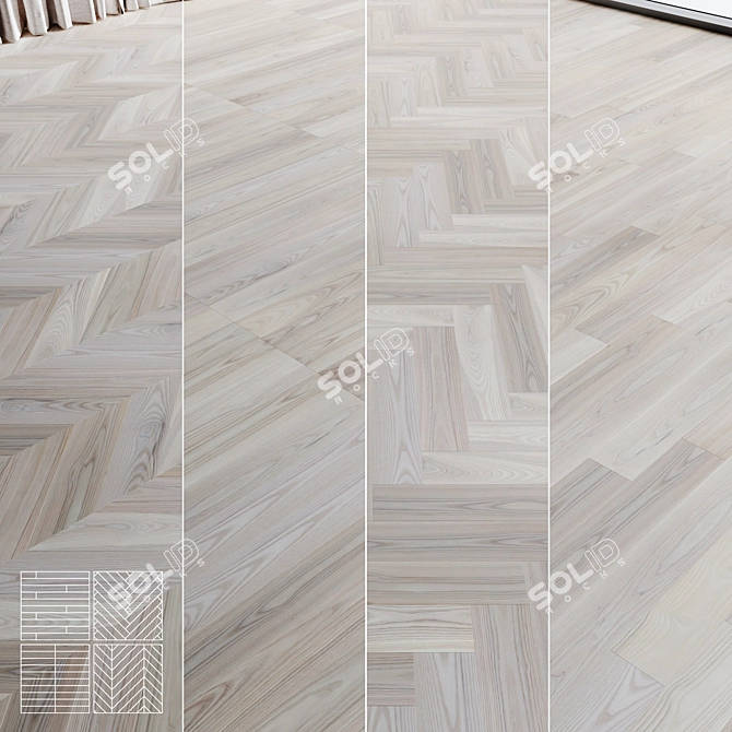 Lunar Glow Wood Floor Texture 3D model image 1