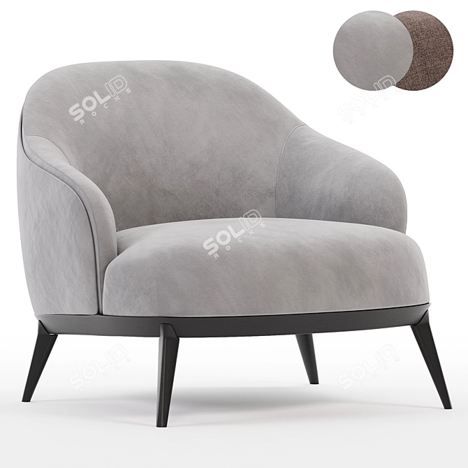 Modern Leslie Armchair 3D Model 3D model image 1