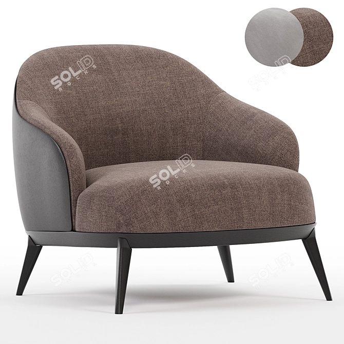 Modern Leslie Armchair 3D Model 3D model image 2