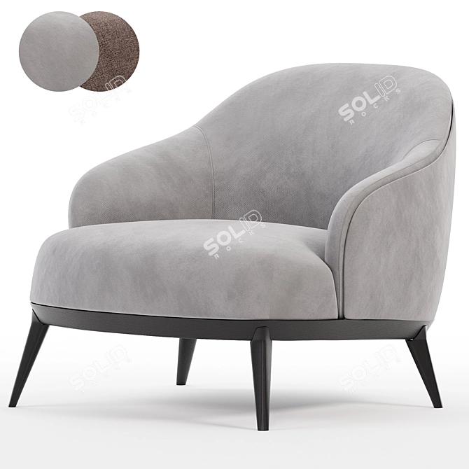 Modern Leslie Armchair 3D Model 3D model image 3