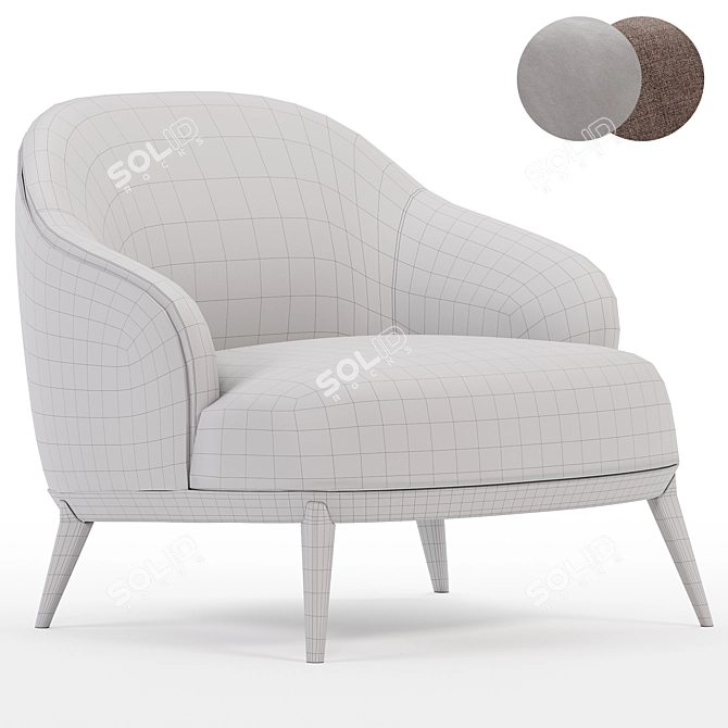 Modern Leslie Armchair 3D Model 3D model image 5