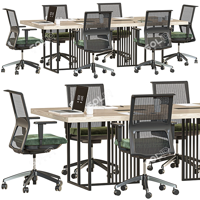 Modern Conference Table 3D Model 3D model image 1