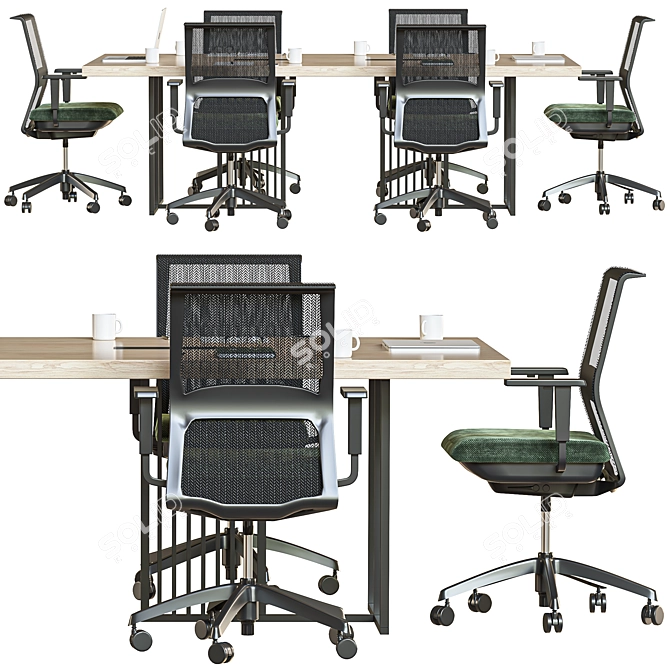 Modern Conference Table 3D Model 3D model image 2