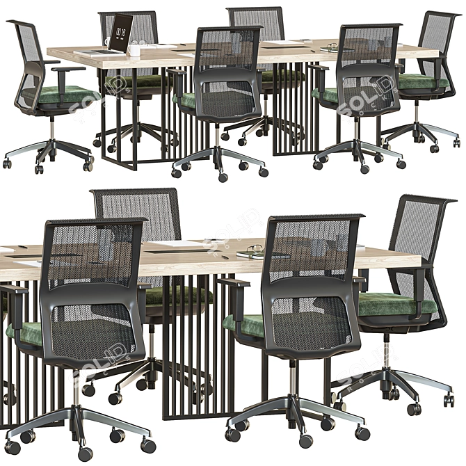 Modern Conference Table 3D Model 3D model image 6